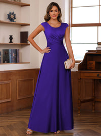 A-Line/Princess Scoop Neck Pleated Ankle-Length Mother of the Bride Dresses with Belt
