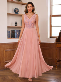 A-Line/Princess V-Neck Lace Appliques Two-Piece Ankle-Length Mother of the Bride Dresses with Jacket