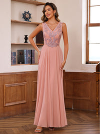 A-Line/Princess V-Neck Lace Appliques Two-Piece Ankle-Length Mother of the Bride Dresses with Jacket