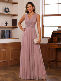 A-Line/Princess V-Neck Floor-Length Mother of the Bride Dresses with Pleats