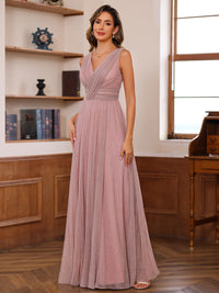 A-Line/Princess V-Neck Floor-Length Mother of the Bride Dresses with Pleats