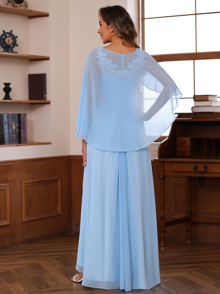 A-Line/Princess Lace Appliques Two-Piece Floor-Length Mother of the Bride Dresses with Jacket