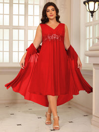 Sheath/Column Lace Appliques Two-Piece Tea-Length Mother of the Bride Dresses with Jacket