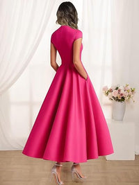 A-Line/Princess V-Neck Tea-Length Mother of the Bride Dresses with Flower