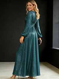 A-Line/Princess V-Neck Long Sleeves Ankle-Length Mother of the Bride Dresses with Pleats