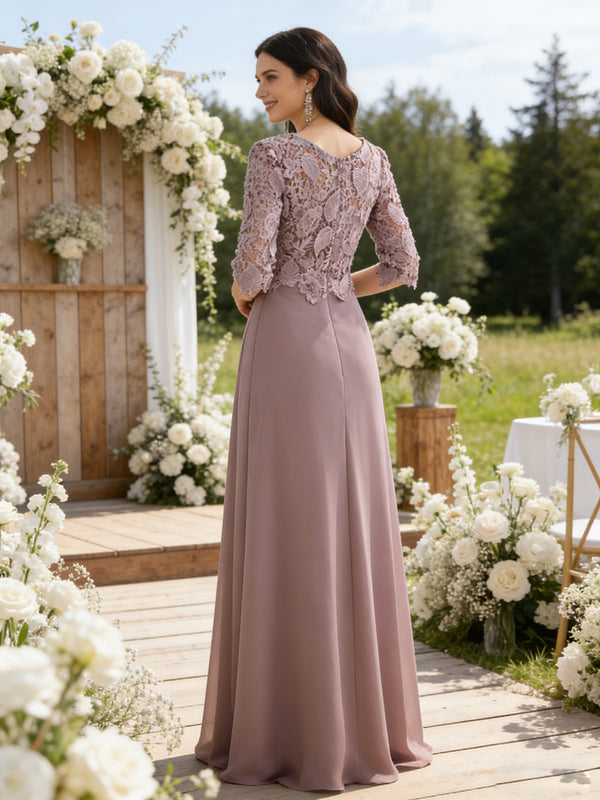 A-Line/Princess Scoop Neck Ruffle Floor-Length Mother of the Bride Dre –  Shirees