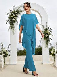 Pantsuits Separates Asymmetrical Floor-Length Mother of the Bride Dresses with Ruffle