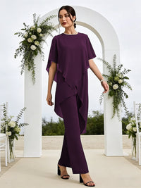 Pantsuits Separates Asymmetrical Floor-Length Mother of the Bride Dresses with Ruffle