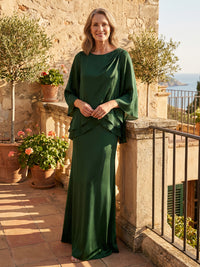 Sheath/Column Two-Piece Ruffle Floor-Length Mother of the Bride Dresses