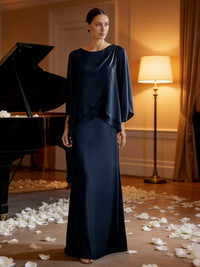 Sheath/Column Two-Piece Ruffle Floor-Length Mother of the Bride Dresses