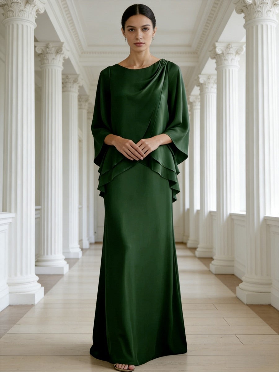Sheath/Column Two-Piece Ruffle Floor-Length Mother of the Bride Dresses