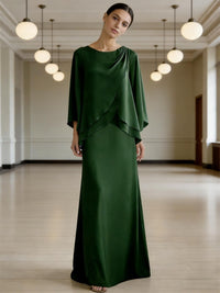 Sheath/Column Two-Piece Ruffle Floor-Length Mother of the Bride Dresses