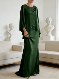 Sheath/Column Two-Piece Ruffle Floor-Length Mother of the Bride Dresses
