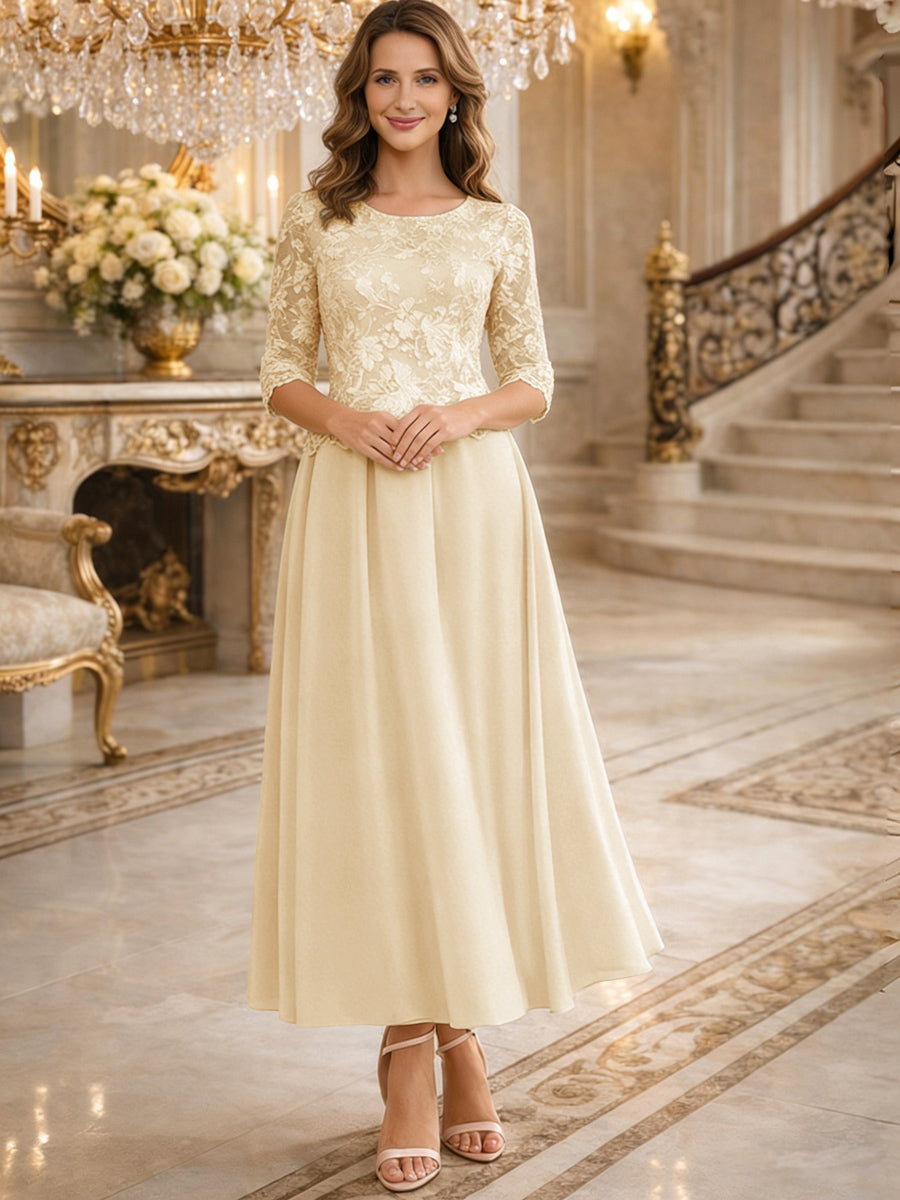 ankle length mother of bride dresses Shirees Emerald A-Line/Princess 3/4 Sleeves Ankle-Length Mother of the Bride Dresses with Lace Appliques 2026