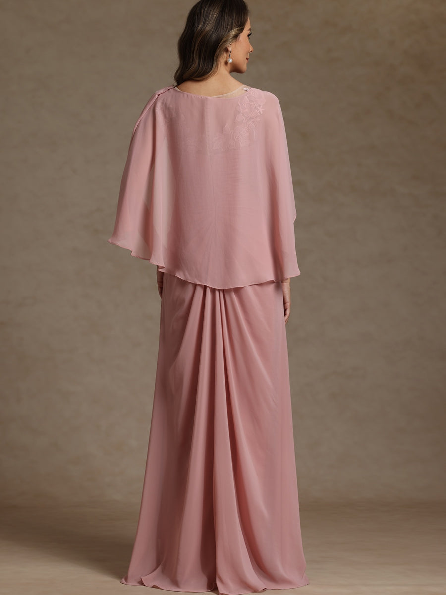 A-Line/Princess Two-Piece Pleated Lace Appliques Floor-Length Mother of the Bride Dresses with Ruffle