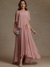 A-Line/Princess Asymmetrical Ankle-Length Mother of the Bride Dresses with Pockets