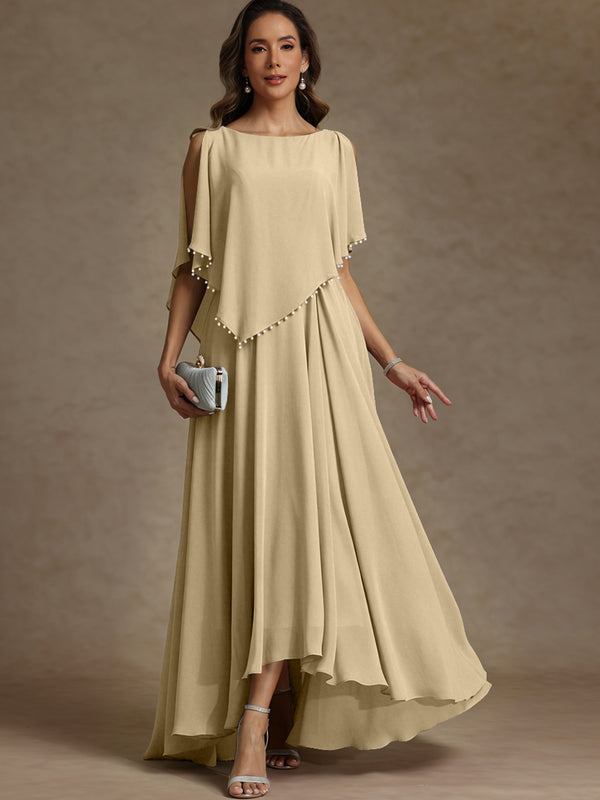 A-Line/Princess Asymmetrical Ankle-Length Mother of the Bride Dresses with Pockets