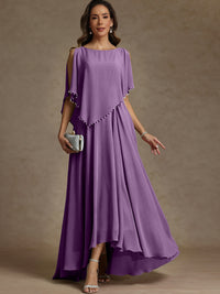 A-Line/Princess Asymmetrical Ankle-Length Mother of the Bride Dresses with Pockets