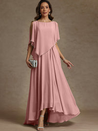 A-Line/Princess Asymmetrical Ankle-Length Mother of the Bride Dresses with Pockets