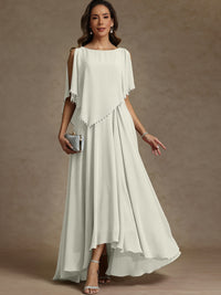 A-Line/Princess Asymmetrical Ankle-Length Mother of the Bride Dresses with Pockets