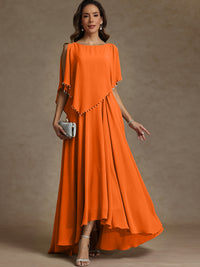 A-Line/Princess Asymmetrical Ankle-Length Mother of the Bride Dresses with Pockets
