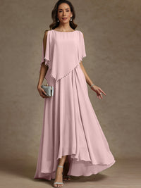 A-Line/Princess Asymmetrical Ankle-Length Mother of the Bride Dresses with Pockets