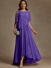 A-Line/Princess Asymmetrical Ankle-Length Mother of the Bride Dresses with Pockets
