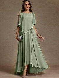 A-Line/Princess Asymmetrical Ankle-Length Mother of the Bride Dresses with Pockets
