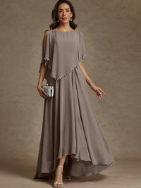 A-Line/Princess Asymmetrical Ankle-Length Mother of the Bride Dresses with Pockets