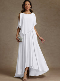 A-Line/Princess Asymmetrical Ankle-Length Mother of the Bride Dresses with Pockets