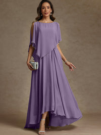 A-Line/Princess Asymmetrical Ankle-Length Mother of the Bride Dresses with Pockets