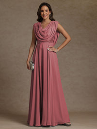 A-Line/Princess Asymmetrical Pleated Sequins Floor-Length Mother of the Bride Dresses with Pockets