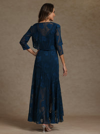 A-Line/Princess Two-Piece Asymmetrical Appliques Ankle-Length Mother of the Bride Dresses with Jacket