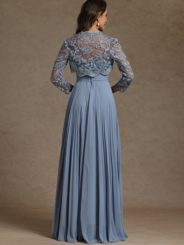 A-Line/Princess Sweetheart Two-Piece Lace Appliques Floor-Length Mother of the Bride Dresses with Jacket