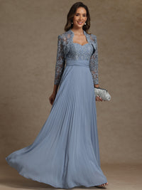 A-Line/Princess Sweetheart Two-Piece Lace Appliques Floor-Length Mother of the Bride Dresses with Jacket