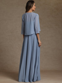 A-Line/Princess Sweetheart Two-Piece Pleated Appliques Floor-Length Mother of the Bride Dresses with Jacket