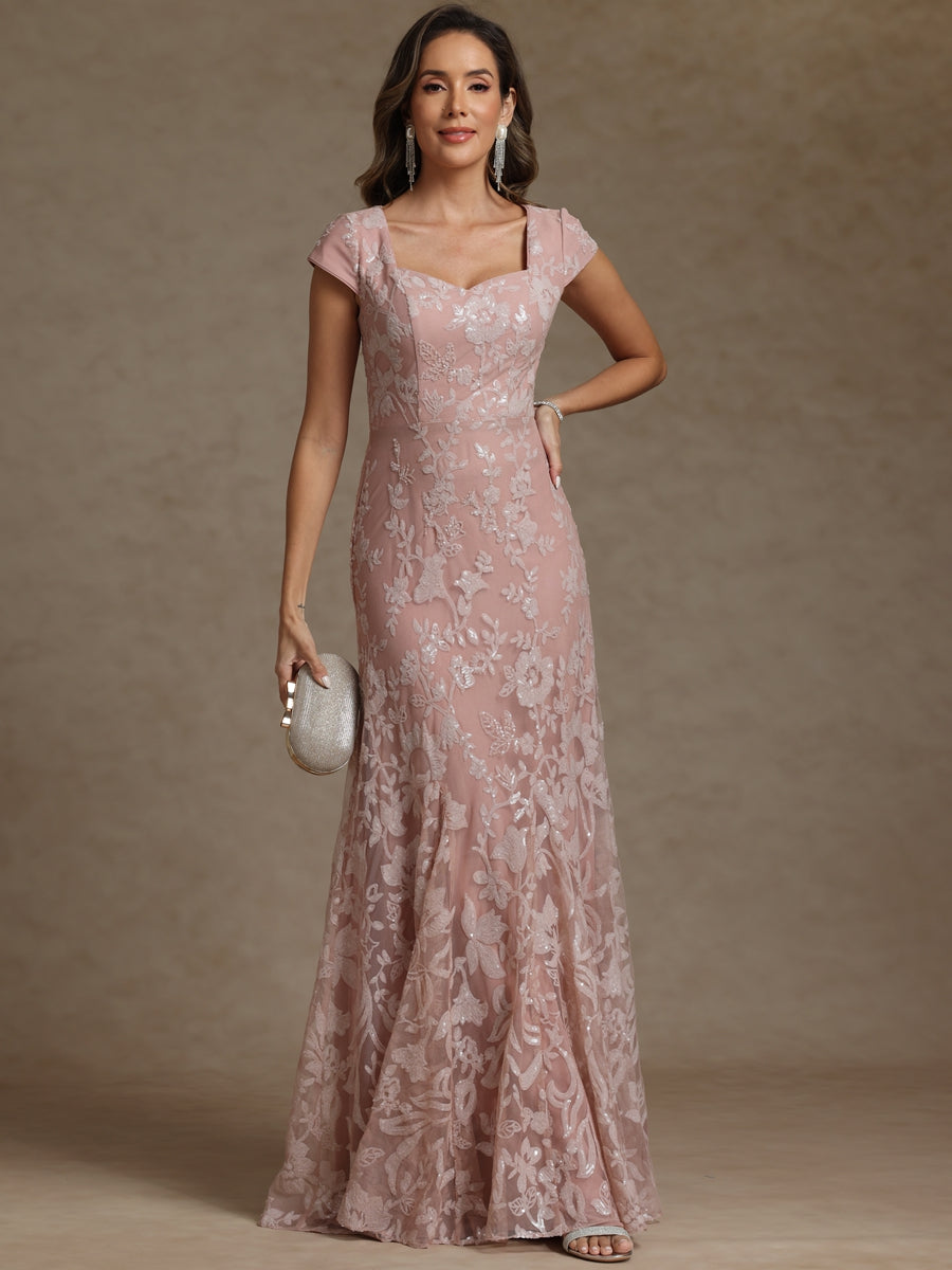 Mermaid/Trumpet Sweetheart Keyhole Floor-Length Mother of the Bride Dresses with Sequins