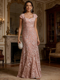 Mermaid/Trumpet Sweetheart Keyhole Floor-Length Mother of the Bride Dresses with Sequins