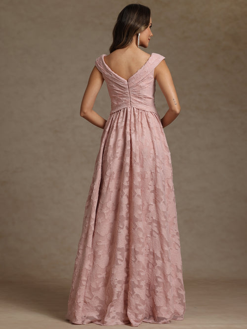 A-Line/Princess V-Neck Pleated Floor-Length Mother of the Bride Dresses with Appliques