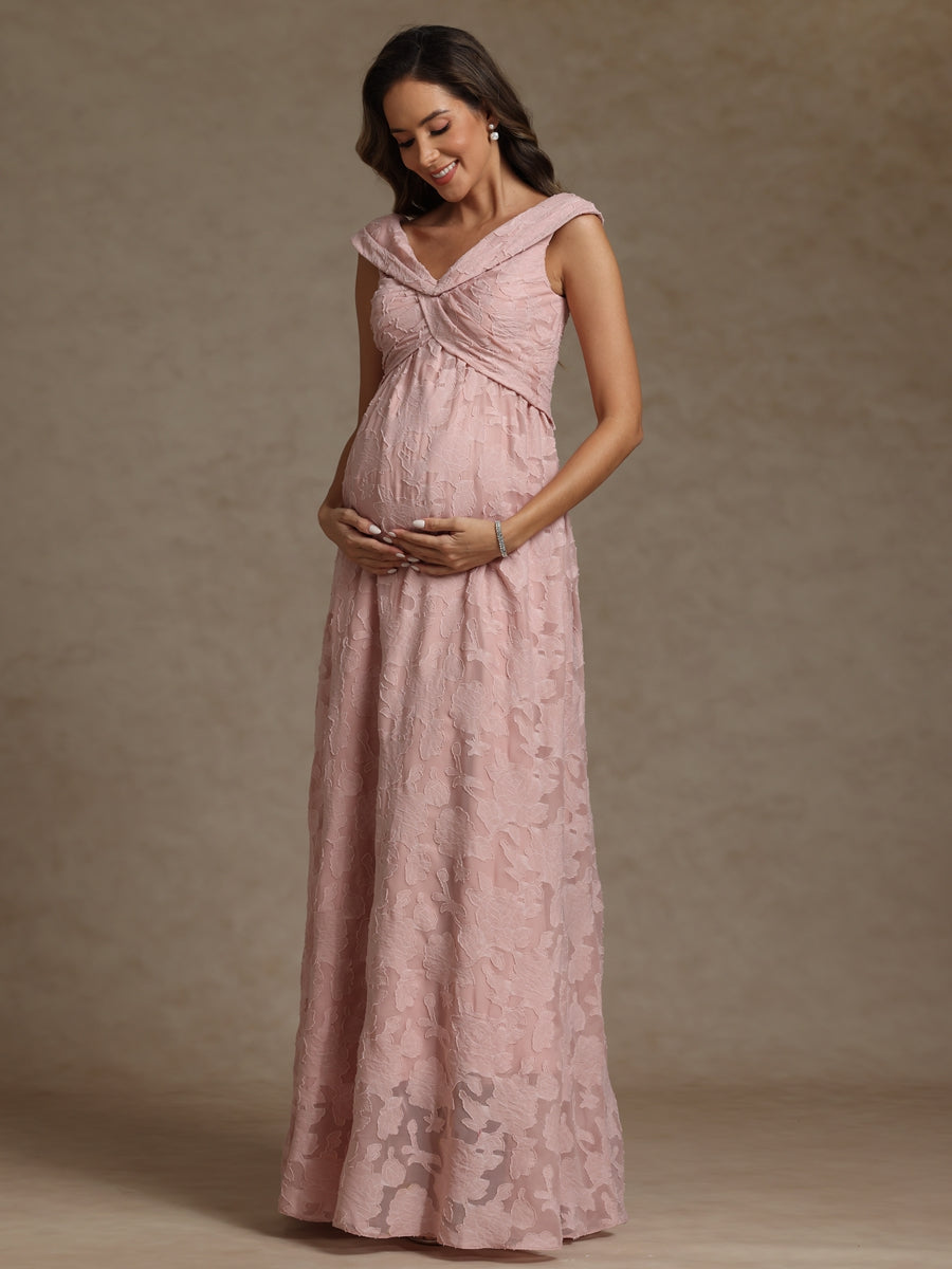 A-Line/Princess V-Neck Pleated Floor-Length Mother of the Bride Dresses with Appliques