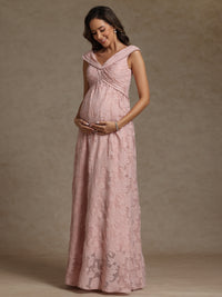 A-Line/Princess V-Neck Pleated Floor-Length Mother of the Bride Dresses with Appliques
