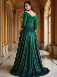 A-Line/Princess V Neck Floor-Length Mixed Mother of the Bride Dresses with Flower