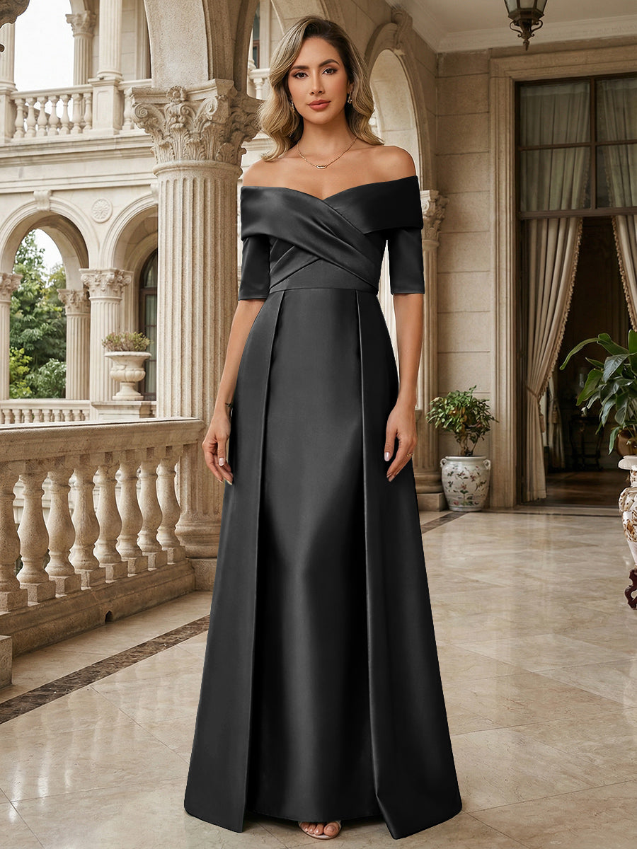 black off the shoulder mother of the bride dress Alexander by Daymor 2052F24