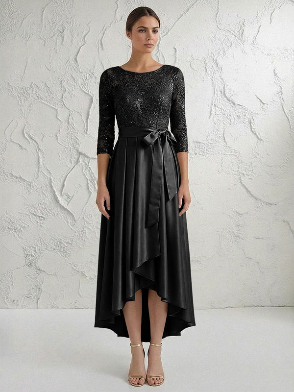 A Line/Princess Round Neck Elegant Mother of the Bride Dresses with Bow