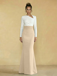 Mermaid Asymmetrical Neck Long Simple Mother of the Bride Dresses