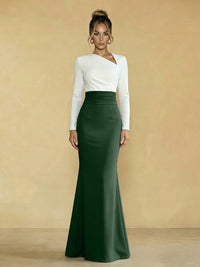 Mermaid Asymmetrical Neck Long Simple Mother of the Bride Dresses