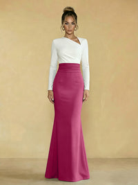Mermaid Asymmetrical Neck Long Simple Mother of the Bride Dresses