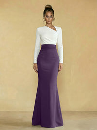 Mermaid Asymmetrical Neck Long Simple Mother of the Bride Dresses