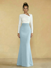 Mermaid Asymmetrical Neck Long Simple Mother of the Bride Dresses