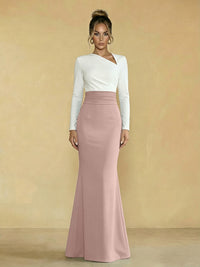 Mermaid Asymmetrical Neck Long Simple Mother of the Bride Dresses